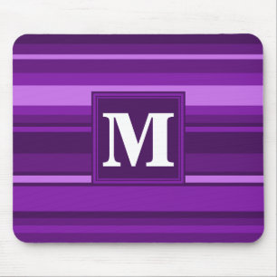 Monogram purple stripes mouse pad