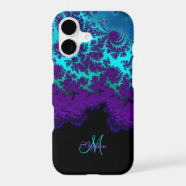 Monogram Purple Turquoise Fractal iPhone 7 Case