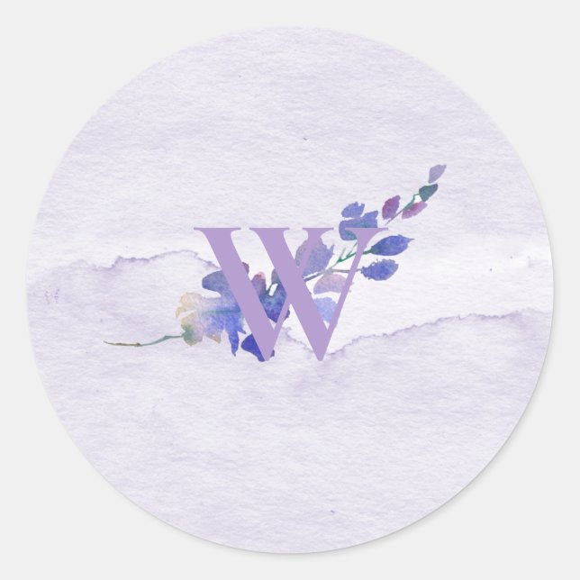 Monogram Purple Watercolor Envelope Seal (Front)