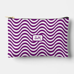 Monogram Purple White Wavy Stripes Psychedelic SM Accessory Pouch