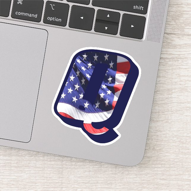 Monogram Q American Flag Letter Q Initial USA (Detail)