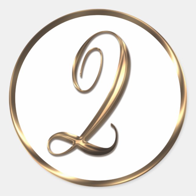 Monogram Q Faux Bronze Classic Round Sticker (Front)