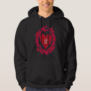 Monogram Q  Heart Wreath Shape Hoodie