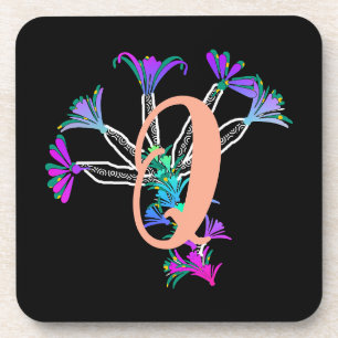 Monogram Q Initial Beverage Coaster