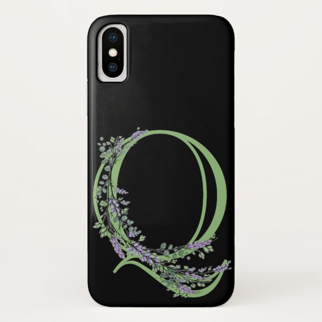 Monogram Q Lavender Eucalyptus Case-Mate iPhone Case (Back)