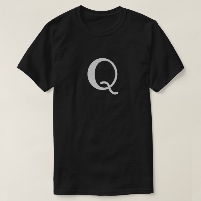 Monogram Q Men's Black T-Shirt (Design Front)
