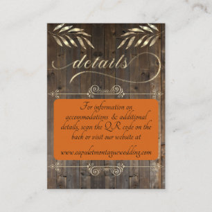 Monogram & QR Code - Barnwood/Copper Enclosure Card