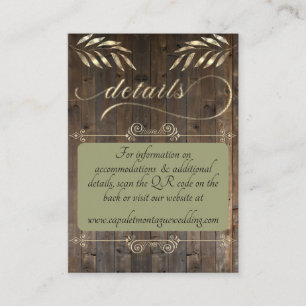 Monogram & QR Code - Barnwood/Sage Enclosure Card