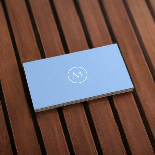 Monogram Qr Code Carolina Blue Business Card