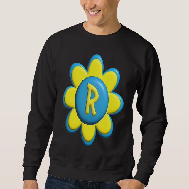 Monogram R  Colorful Flower Sweatshirt (Front)