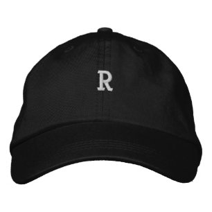 Monogram "R" Initial Logo Embroidered Hats 