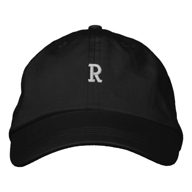 Monogram R Letter Symbol Initial Embroidered Hat (Front)