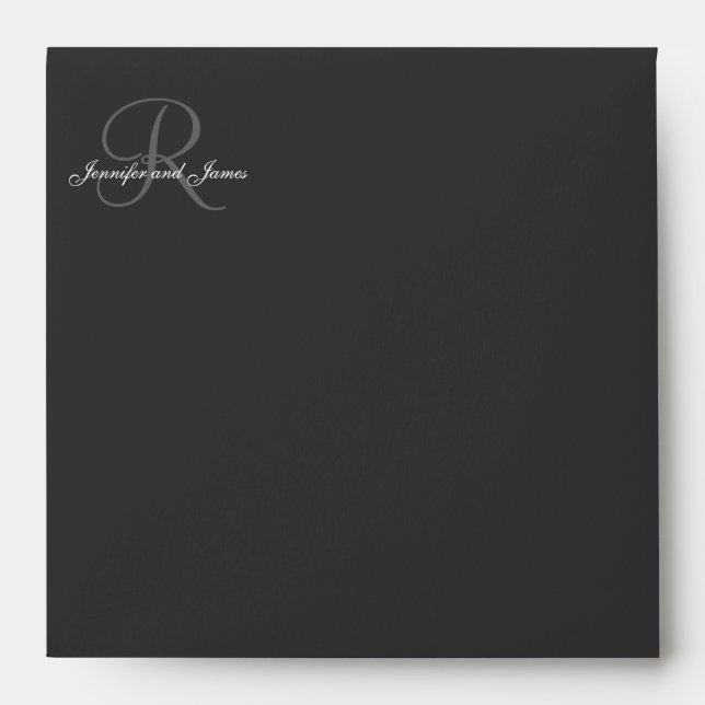 Monogram R Logo Wedding Invitation Envelope (Front)