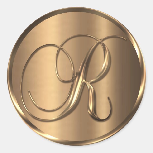 Monogram R NONMETALLIC Bronze Envelope Seal (Front)