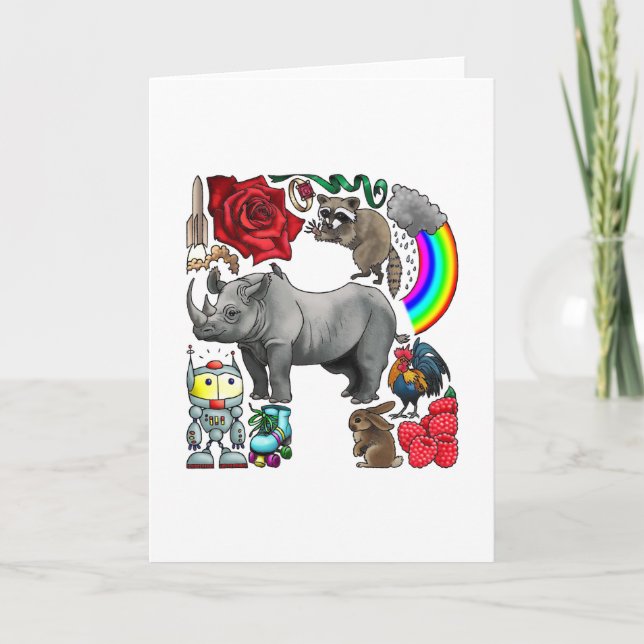 Monogram "R" note card (Front)