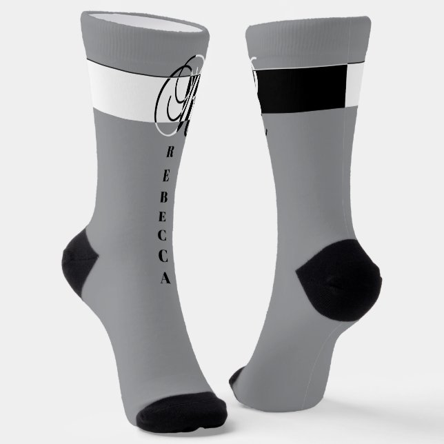 "Monogram R" Socks (Angled)