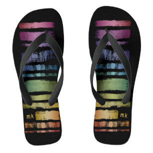 Monogram Rainbow Brush Strokes LGBTQ ID656 Thongs