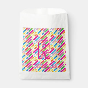Monogram Rainbow Diagonal Lines Pattern Pop Art Favour Bag