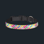 Monogram Rainbow Diagonal Lines Pattern Pop Art Pet Collar<br><div class="desc">Monogram Rainbow Diagonal Lines Pattern Pop Art Trendy Design For All Occasion,  Holiday,  Birthday Party,  Anniversary,  Travel - gifts and presents,  with Monogram text template. Summer Holiday. Red,  Blue,  Pink,  Yellow,  Violet,  Magenta,  Green - Abstract colours. Complimentary Art Christmas Black Friday 2023</div>
