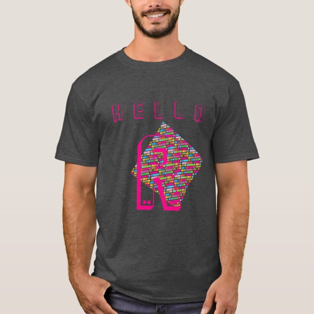 Monogram Rainbow Diagonal Lines Pattern Pop Art T-Shirt (Front)