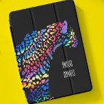 Monogram Rainbow Jaguar  iPad Air Cover<br><div class="desc">Transform your iPad into a statement piece with our powerful and majestic jaguar motif. In vibrant rainbow colours against a striking black background this takes animal print to the next level. Whether you’re at work, school, or on the go, this iPad cover is sure to turn heads and showcase your...</div>