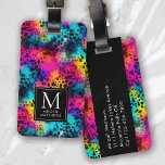 Monogram Rainbow Leopard Print Luggage Tag<br><div class="desc">Liven up your luggage with this personalised design that's perfect for travellers</div>