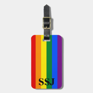 Monogram Rainbow Lesbian Gay Bisexual Transgender Luggage Tag