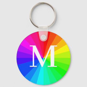 Monogram Rainbow LGBT Pride Gift Keychain