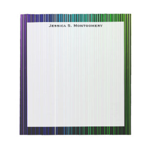 Monogram Rainbow Light Stripes Notepad