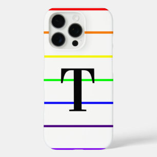 Monogram Rainbow Stripes iPhone 16 Pro Case