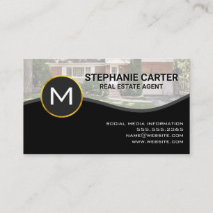 Monogram Real Estate Agent House Business Card