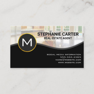 Monogram   Real Estate Agent   Modern Kitchen Business Card