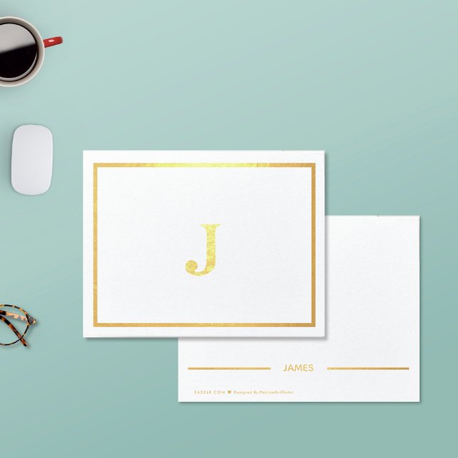 Monogram Real Gold Foil Note Cards (Creator Uploaded)