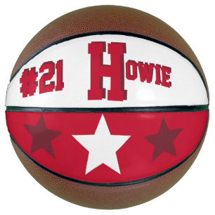 Monogram Red and White Basketball
