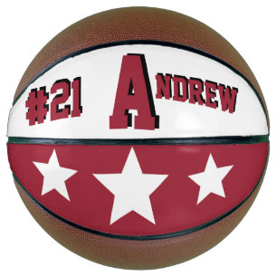 Monogram Red and White Basketball