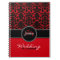 Monogram Red Black White Damask Wedding Planner
