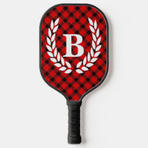 Monogram Red Buffalo Check Pickleball Paddle