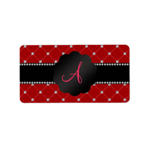 Monogram Red diamonds Label