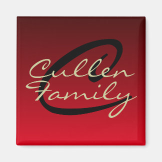 Monogram Red (Family) Square Magnet