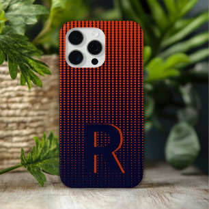 Monogram Red Halftone Modern Initial Personalised iPhone 15 Pro Max Case
