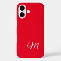 Monogram Red Plain Elegant Minimalist Calligraphy