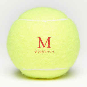 Monogram Red Simple Minimalist Tennis Balls