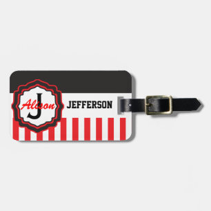 Monogram - Red Stripes Luggage Tag