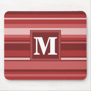 Monogram red stripes mouse pad