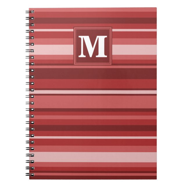 Monogram red stripes notebook (Front)