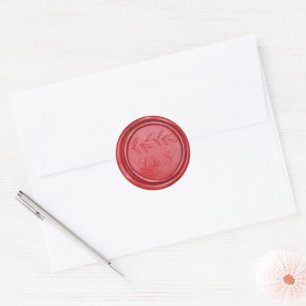 Monogram red Wax Seal Wedding sticker