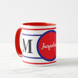 Monogram Red White Blue Mug