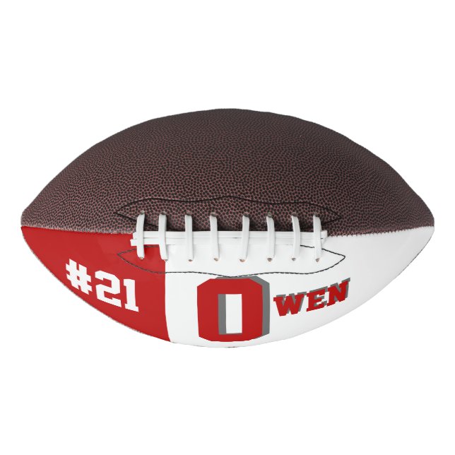 Monogram Red & White Football (Front)