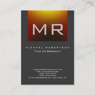 Monogram Red Yellow Grey Clean Business Card