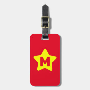 Monogram Red Yellow Star Luggage Tag